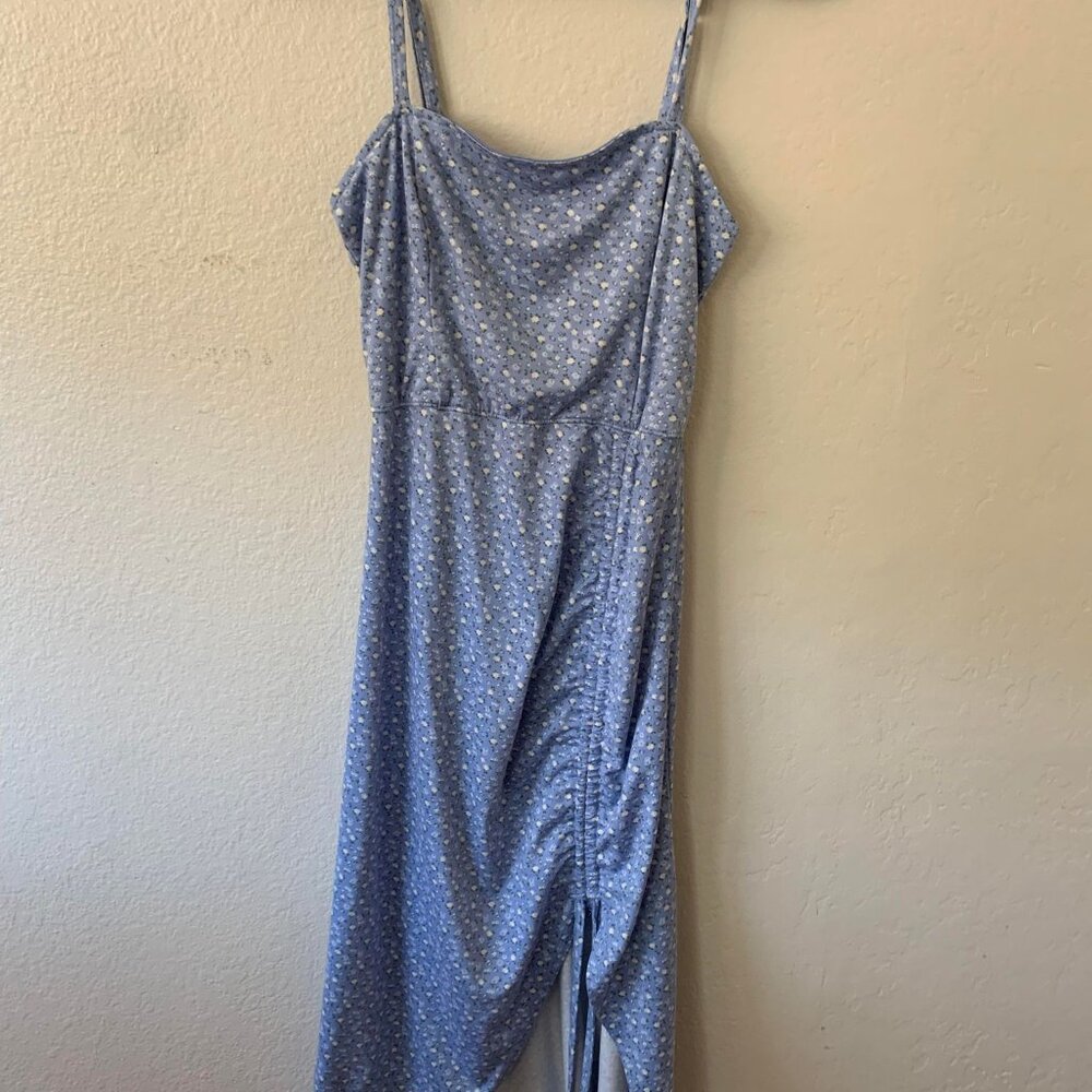 Hollister Blue Ruched Midi Dress
